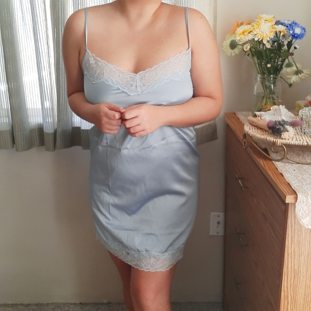 Silvery Blue Night gown lingerie